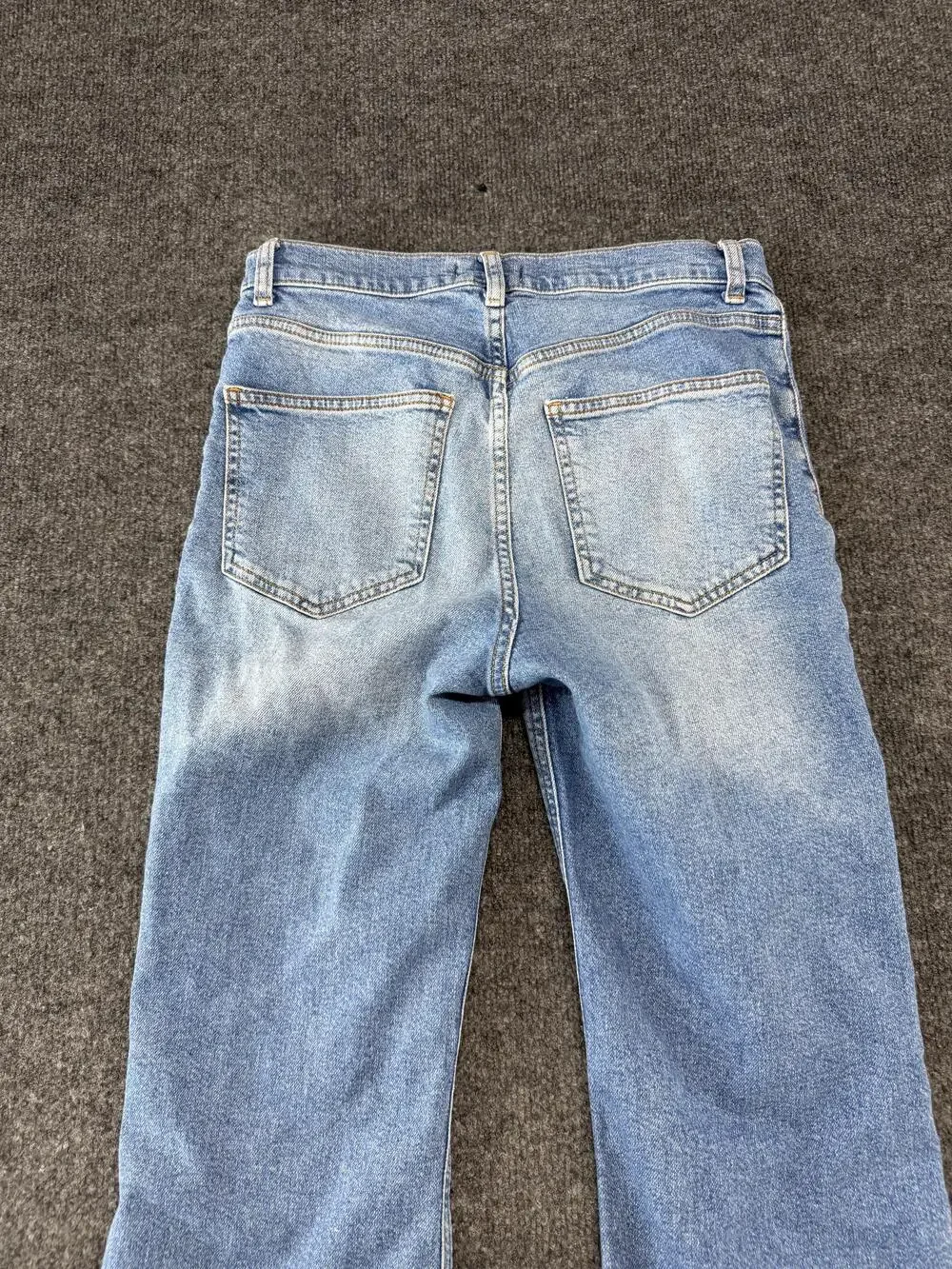 Forever 21 Jeans Womens 27 Light Blue High Rise Straight Denim Button Fly